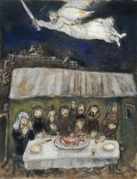 Los israelitas están comiendo el cordero pascual MC Jewish Pinturas al óleo